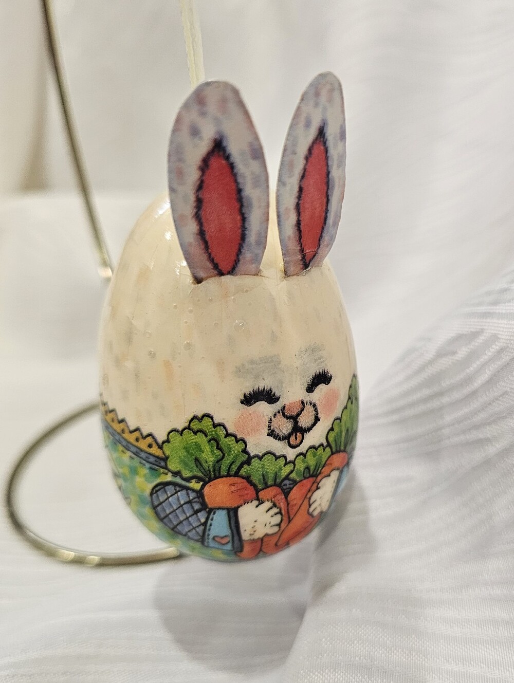 Vintage Paper Mache Decorative Easter Egg Ornament